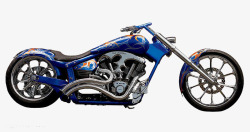 蓝色发动机一辆豪华的摩托车高清图片