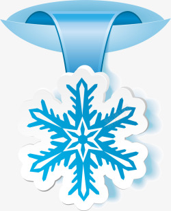冬天的标志蓝色雪花标签矢量图高清图片