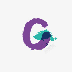 紫色半透明字母G矢量图素材
