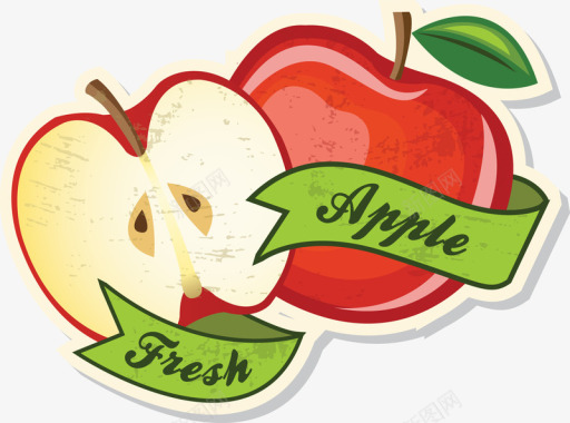 三个苹果新鲜苹果标水果矢量图图标图标