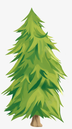 绿色冬季大树装饰素材