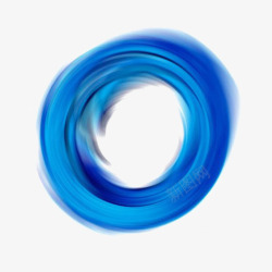 蓝色圆形水墨素材