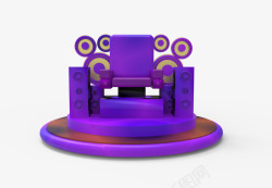 紫色炫酷舞台网游素材