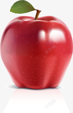 红色新鲜苹果水果素材
