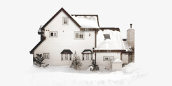 冬季传统复古房屋雪景素材