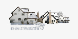 冬季户外传统复古房屋雪景素材