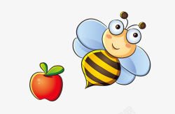 蜜蜂苹果矢量图素材