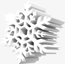 白色冬季立体雪花装饰素材