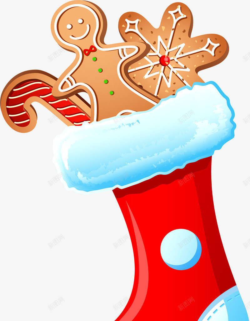 红色卡通圣诞袜png免抠素材_88icon https://88icon.com 冬天 冬季 圣诞快乐 圣诞节 小人饼干 红色袜子 装饰图案