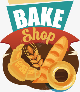 手绘烘焙店铺商标图标图标