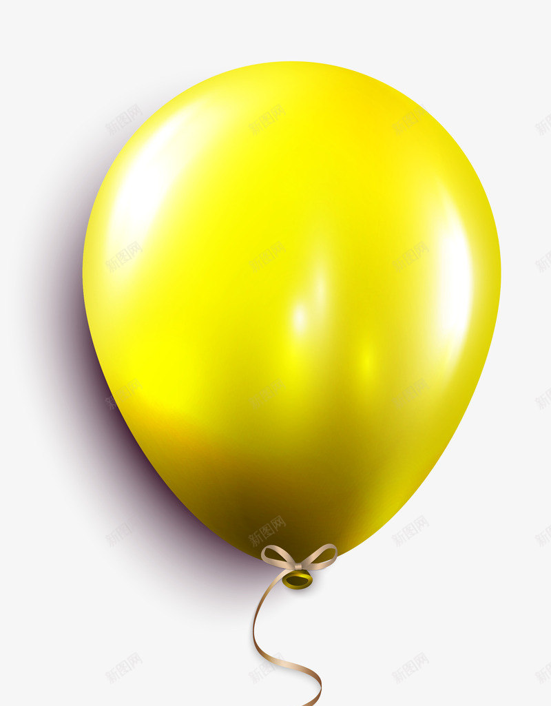 小清新黄色气球png免抠素材_88icon https://88icon.com 光晕 免抠PNG 小清新 气球 绳子 质感 黄色