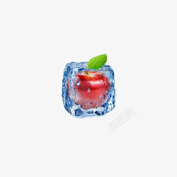 冰封冷冻的苹果素材