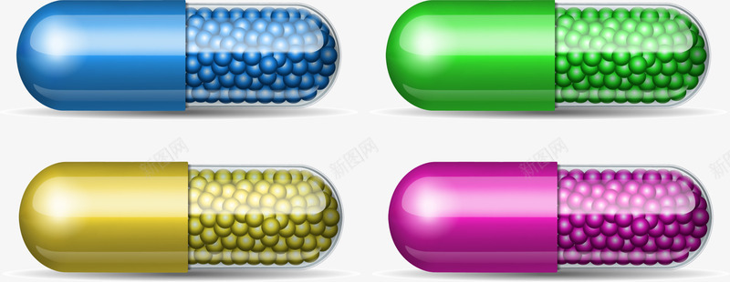 卡通多彩药丸png免抠素材_88icon https://88icon.com 光晕 创意胶囊 医药 卡通药丸 多彩胶囊 多彩药丸