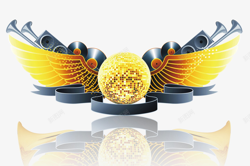 舞台布置png免抠素材_88icon https://88icon.com 天使游戏 翅膀 舞台 金色球球