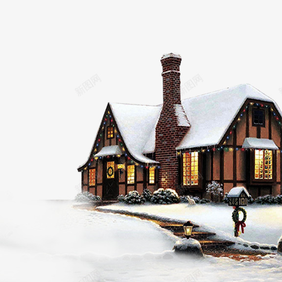 冬季里的房子png免抠素材_88icon https://88icon.com 下雪 冬季 房子
