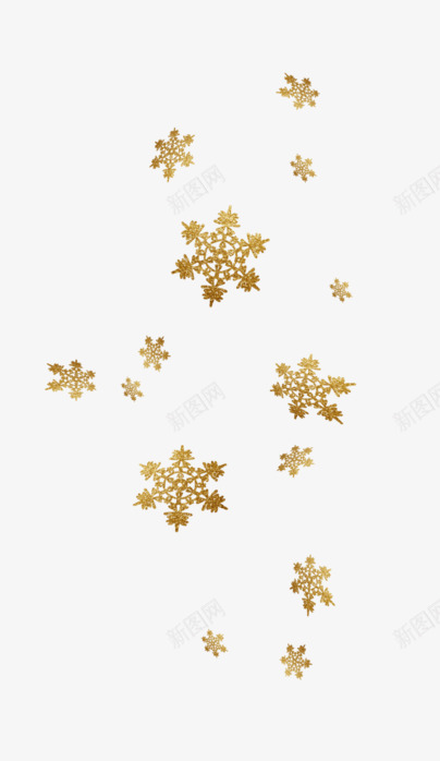 金色手绘冬季雪花经png免抠素材_88icon https://88icon.com 冬季 金色 雪花