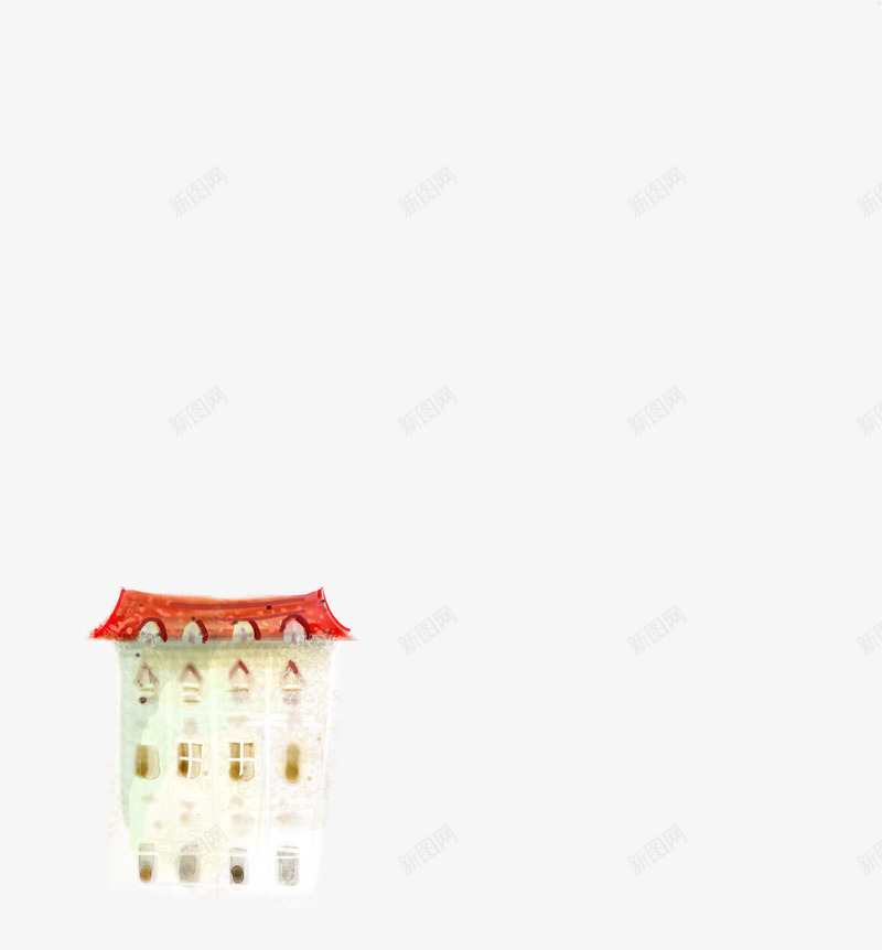 红色冬季手绘房屋png免抠素材_88icon https://88icon.com 冬季 房屋 红色