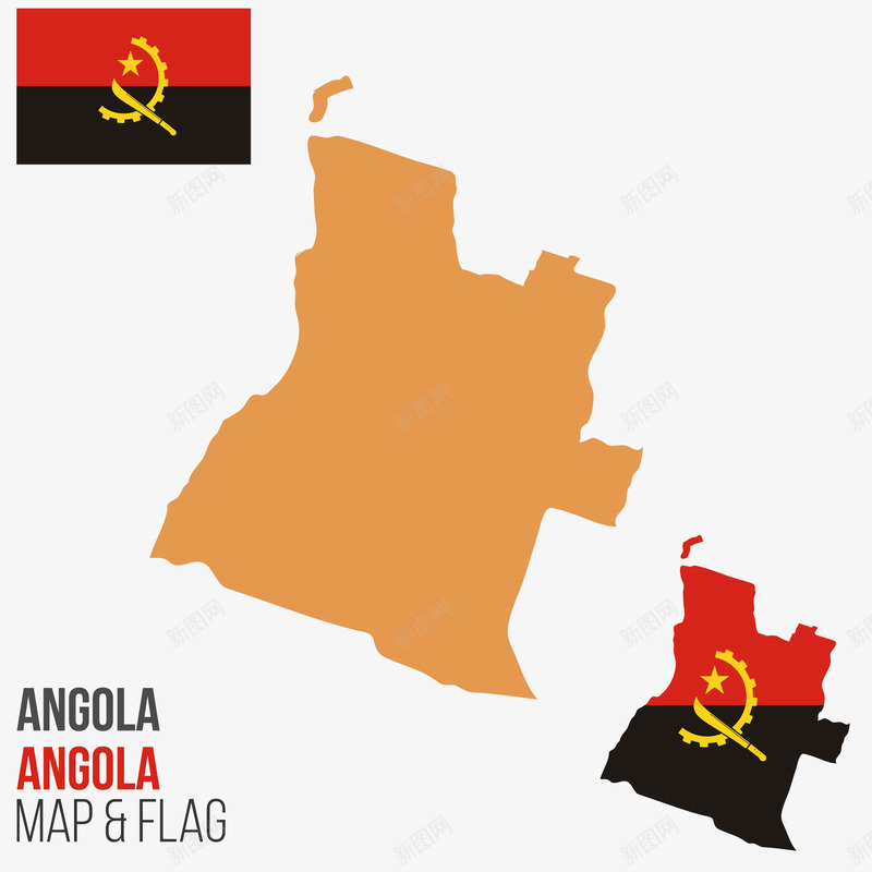 安哥拉地图png免抠素材_88icon https://88icon.com 安哥拉 实用 清晰 矢量地图 色块