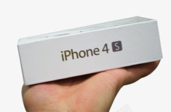 手拿苹果4s手机盒素材