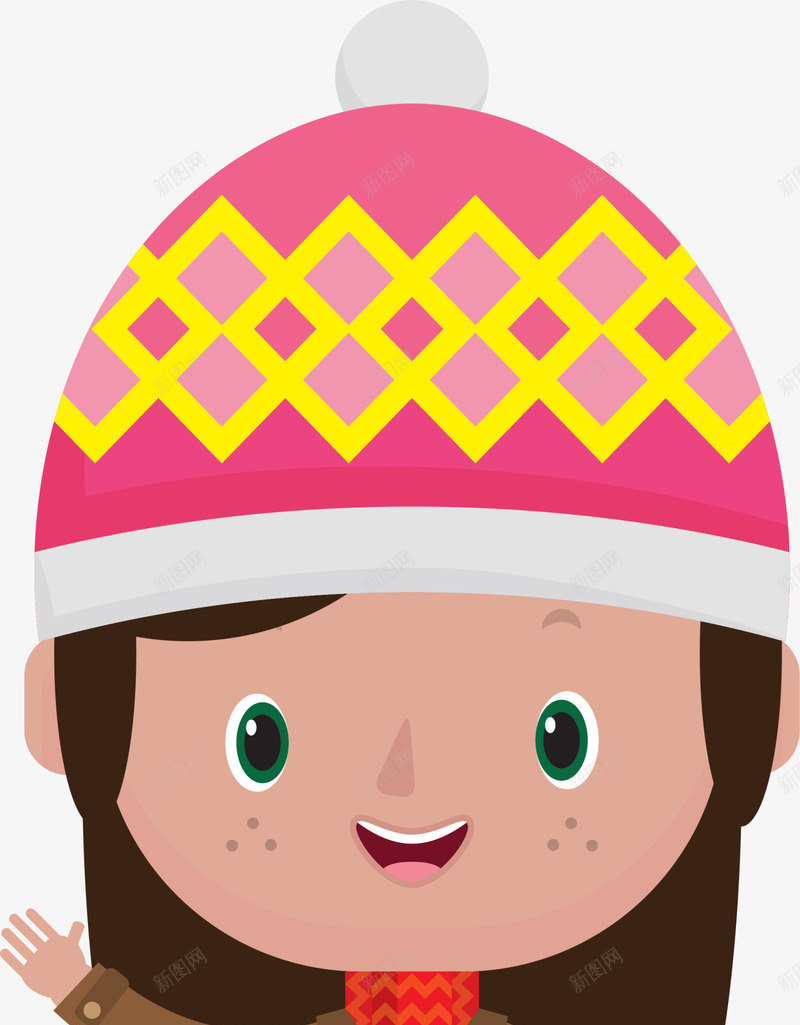 冬季招手的小女孩png免抠素材_88icon https://88icon.com 冬季小女孩 可爱小女孩 开心 招手的小女孩 挥手 红色帽子
