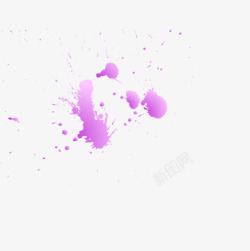 紫色滴溅的墨迹素材