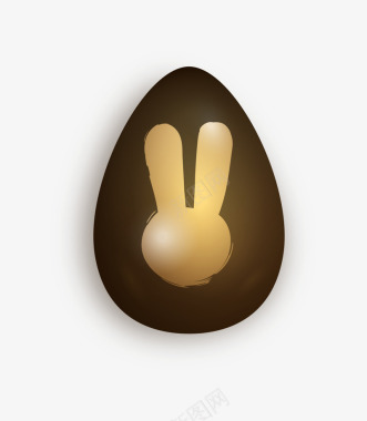 背着彩蛋的兔子复活节棕色兔子彩蛋图标图标