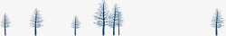 手绘冬季蓝色大树素材