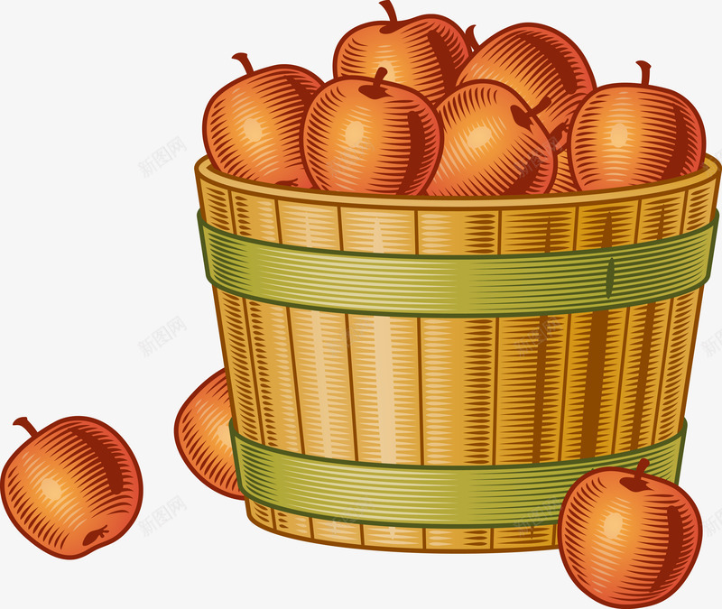 一筐苹果png免抠素材_88icon https://88icon.com 橙色 秋收 筐 苹果