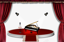 舞台上的钢琴素材