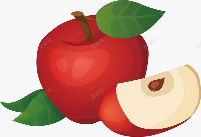 卡通苹果矢量图ai免抠素材_88icon https://88icon.com PNG图 PNG图下载 创意卡通 卡通 卡通插图 插图 水果插图 苹果 矢量图