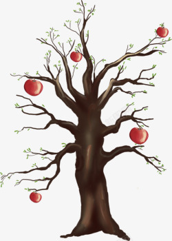 手绘苹果树素材