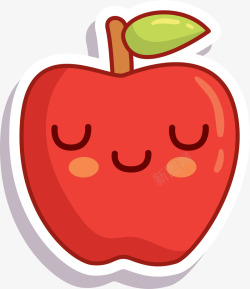 红色可爱微笑苹果素材