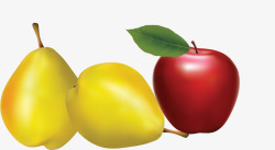 苹果梨水果海报矢量图素材