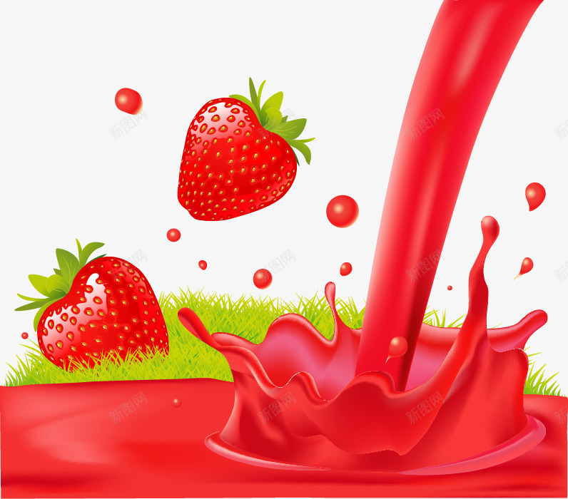 草莓汁png免抠素材_88icon https://88icon.com 喷溅 精美 草莓汁