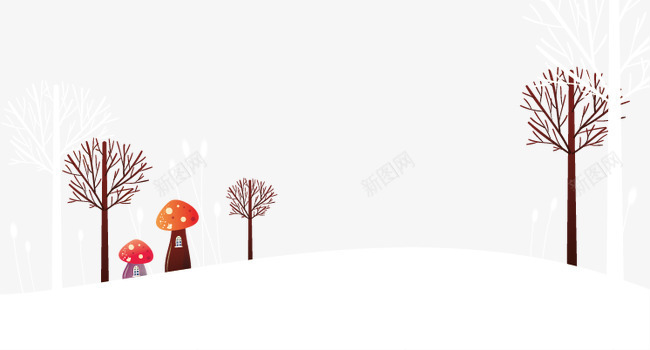 卡通手绘冬季树林png免抠素材_88icon https://88icon.com 冬季 卡通 手绘 树林