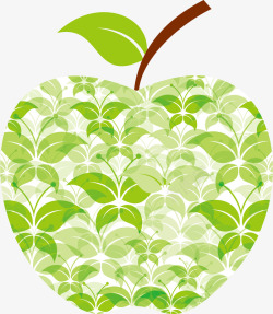 绿色禾苗组成的苹果素材