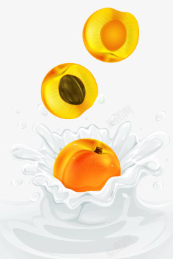 鏋沧眮桃子牛奶喷溅高清图片