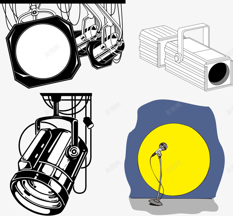 舞台物品灯光话筒矢量图ai免抠素材_88icon https://88icon.com 灯光矢量 灯光舞台 物品 矢量素材 素材灯光 舞台 舞台灯光 舞台矢量 话筒 矢量图