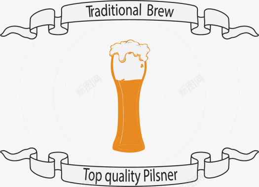 比利时啤酒杯纽带比利时啤酒花矢量图图标图标