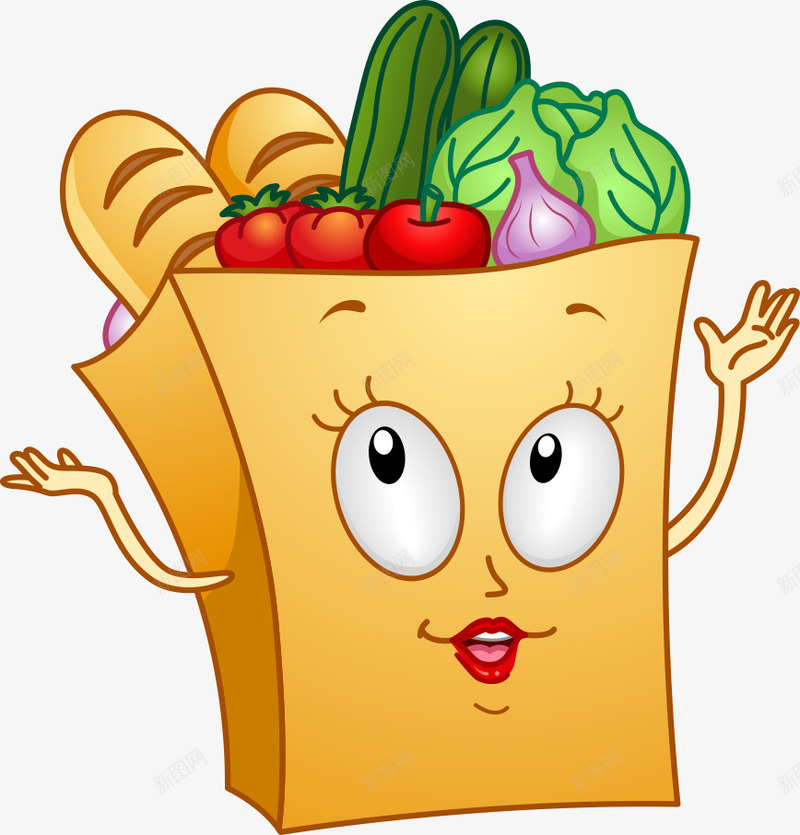 袋子里的蔬菜矢量图eps免抠素材_88icon https://88icon.com 创意蔬菜 卡通蔬菜 矢量蔬菜 蔬菜 袋子 矢量图