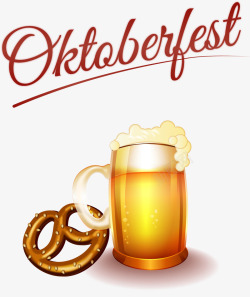 手绘啤酒和面包素材