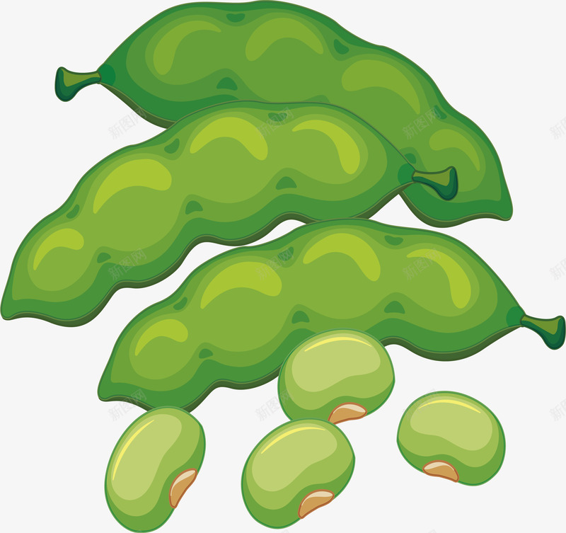 绿色植物蔬菜豌豆矢量图ai免抠素材_88icon https://88icon.com 矢量png 矢量图 绿色豌豆 菜类图片 蔬菜 蔬菜豌豆 豌豆 豌豆荚