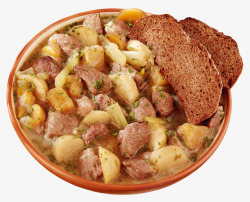 丰盛的午餐羊肉炖土豆高清图片
