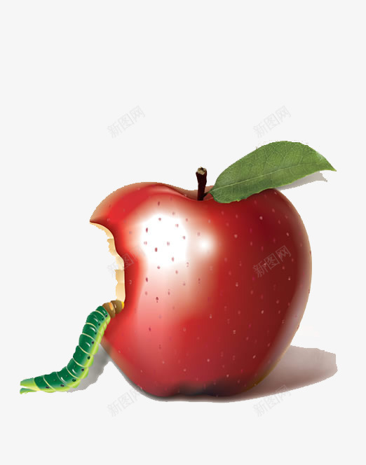 被咬一口的苹果png免抠素材_88icon https://88icon.com 叶子 瓜果 苹果 说过 食物