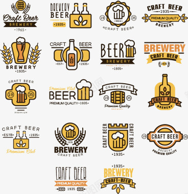 卡通彩色啤酒节图标图标