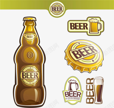 文字排版英文啤酒元素图标图标