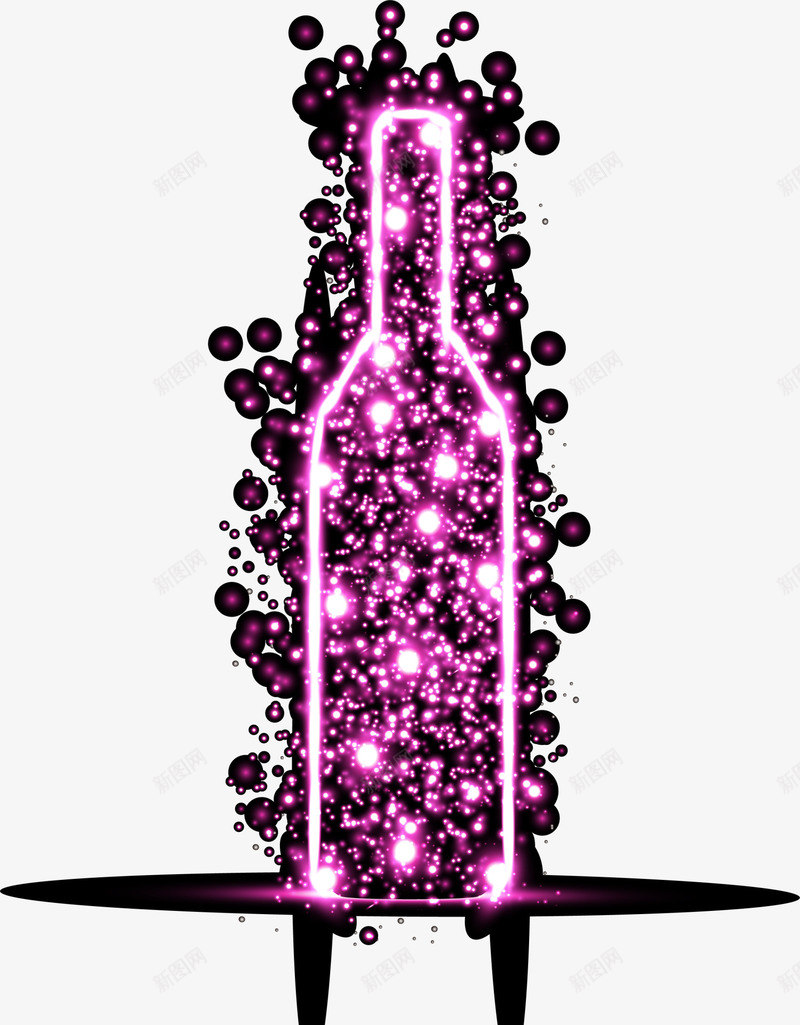 紫色闪耀酒瓶png免抠素材_88icon https://88icon.com 啤酒 清新牌子 简约酒瓶 紫色酒瓶 装饰图案 酒吧 闪耀光芒