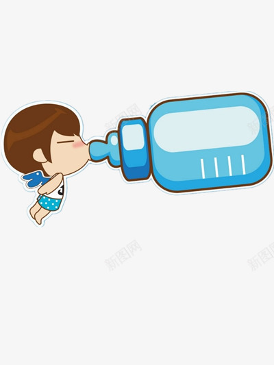 和奶嘴的男孩png免抠素材_88icon https://88icon.com 可爱 天使 奶瓶 奶粉 插画 翅膀