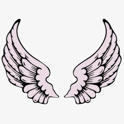 手绘天使的翅膀矢量图素材