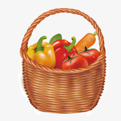 水果蔬菜篮子装满菜的篮子高清图片